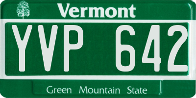 VT license plate YVP642