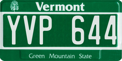 VT license plate YVP644