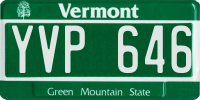 VT license plate YVP646