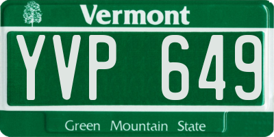 VT license plate YVP649