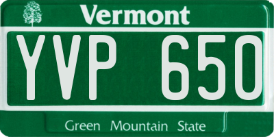 VT license plate YVP650
