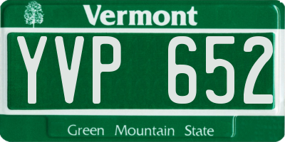 VT license plate YVP652