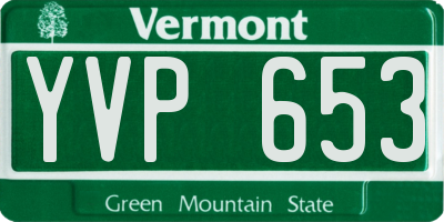 VT license plate YVP653
