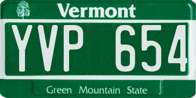 VT license plate YVP654