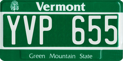 VT license plate YVP655
