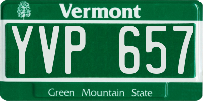VT license plate YVP657