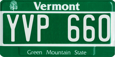 VT license plate YVP660