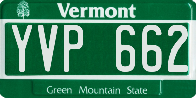 VT license plate YVP662