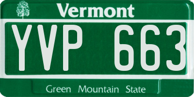 VT license plate YVP663