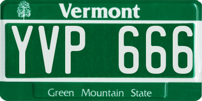 VT license plate YVP666