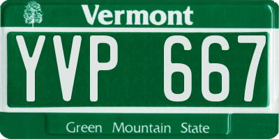 VT license plate YVP667