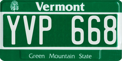 VT license plate YVP668