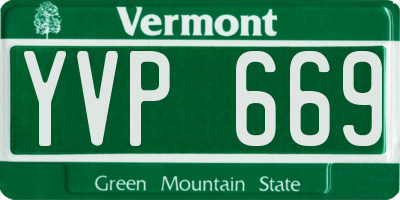 VT license plate YVP669