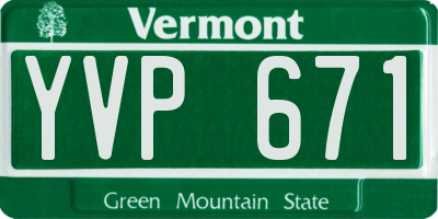 VT license plate YVP671
