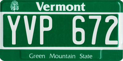 VT license plate YVP672