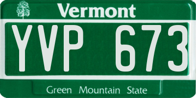 VT license plate YVP673