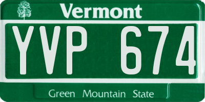 VT license plate YVP674