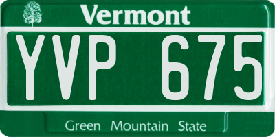 VT license plate YVP675