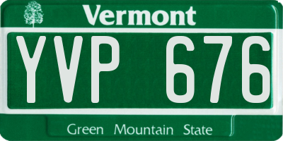 VT license plate YVP676