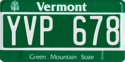 VT license plate YVP678