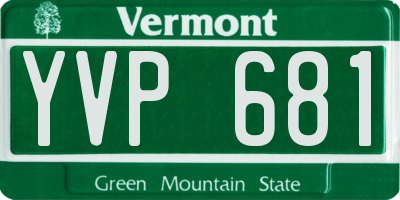 VT license plate YVP681