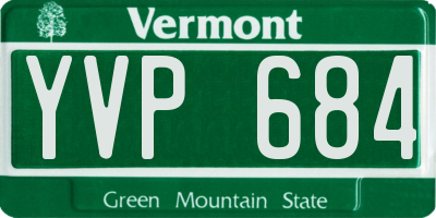 VT license plate YVP684