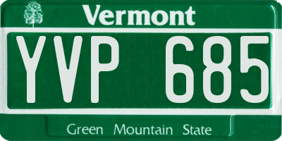 VT license plate YVP685