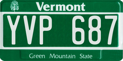 VT license plate YVP687