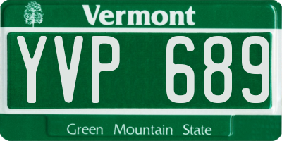 VT license plate YVP689