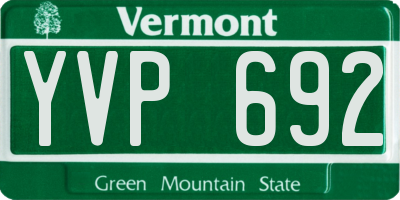 VT license plate YVP692