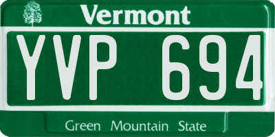 VT license plate YVP694