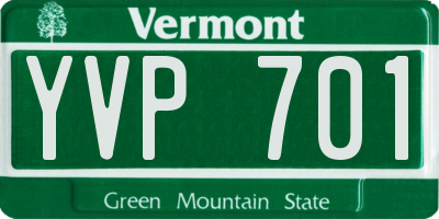 VT license plate YVP701