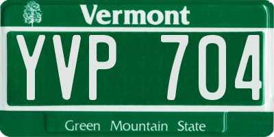 VT license plate YVP704