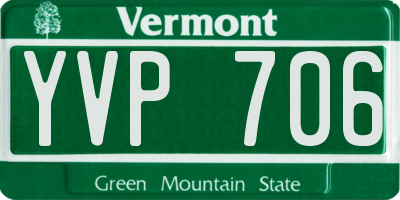 VT license plate YVP706