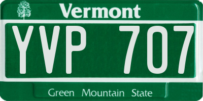 VT license plate YVP707