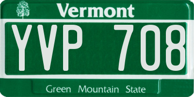 VT license plate YVP708