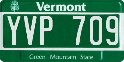 VT license plate YVP709