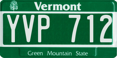 VT license plate YVP712