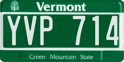 VT license plate YVP714