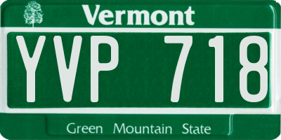 VT license plate YVP718