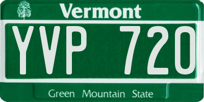 VT license plate YVP720