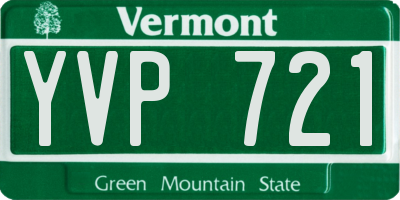 VT license plate YVP721