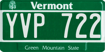 VT license plate YVP722