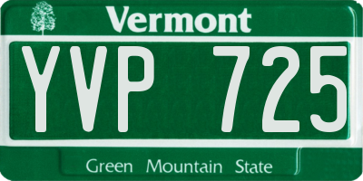 VT license plate YVP725