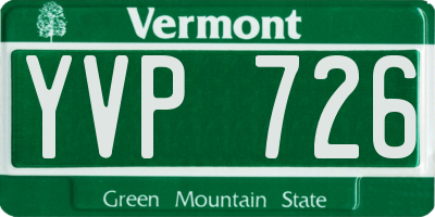 VT license plate YVP726
