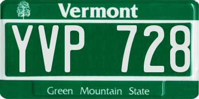 VT license plate YVP728