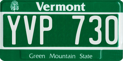 VT license plate YVP730