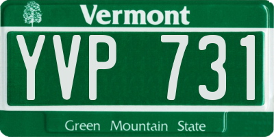 VT license plate YVP731