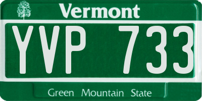 VT license plate YVP733