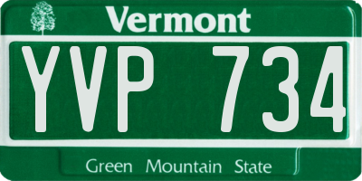 VT license plate YVP734